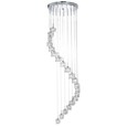 Searchlight Sculptured 20 Ice Chrome Dingle Dangle Ceiling Pendant-Crystal Glass