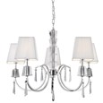 Searchlight Portico Ceiling 5 Light Pendant -Chrome & Glass - White String Shade