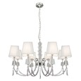 Searchlight Portico Ceiling 8 Light Pendant -Chrome & Glass - White String Shade