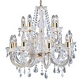 Searchlight Marie Therese 12 Light Chandelier - Crystal - Polished Brass