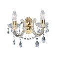 Searchlight Marie Therese  Double Wall Light - Crystal - Polished Brass