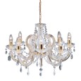 Searchlight Marie Therese 8 Light Chandelier - Crystal - Polished Brass