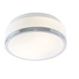 Searchlight Bathroom Ceiling Light - Opal White Glass Shade - Chrome Trim