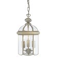 Searchlight Domed Lantern 3 Candle Pendant - Antique Brass - Bevelled Glass