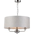 Modern Korus 3 Light Ceiling Light - Satin Silver Finish with Grey Shade