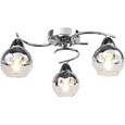 Astro Chrome 3 Light Semi Flush Ceiling Light with Clear Glass Shades