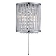 Searchlight Elise Double Wall Light - Chrome - Crystal - Pull Cord