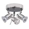 Searchlight Aries IP44 3 Light Spotlight - Chrome & Satin Silver