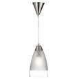 Searchlight Ceiling Pendant Light - Clear/Sanded Glass Band - Satin Silver