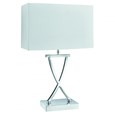 Searchlight Cross Table Lamp - X Shape Base - Chrome - White Rectangle Shade