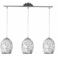 Searchlight Crackle - 3 Light Bar - Mosaic Glass Pendants - Satin Silver Trim