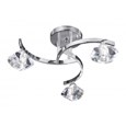 Searchlight Sculptured Ice Semi-Flush Curve 3 Light - Chrome - Clear Glass