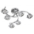 Searchlight Sculptured Ice Semi-Flush Curve 6 Light - Chrome - Clear Glass