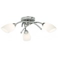 Searchlight Opera 3 Light Ceiling Flush Fitting - Chrome - Opal Glass