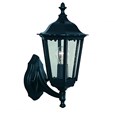 Searchlight Alex Traditional Outdoor Wall Light - 1 Light - Black Uplight