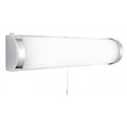 Searchlight Bathroom Wall Light - White Glass Tube - Chrome - Pull Cord - Ip44