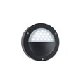 Searchlight Led Outdoor Wall Light - Black - Circular - White Led - Acid Glass