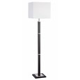 Searchlight Waverley Modern Rectangular Floor Lamp - Brown Wood & White Shade