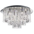 Searchlight Beatrix Blue Led Flush Ceiling Light - Chrome - Crystal Drops