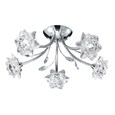 Searchlight Bellis Ceiling 5 Light - Chrome - Clear Flower Glass
