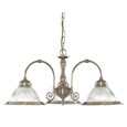 Searchlight American Diner 3 Light Pendant - Antique Brass - Clear Glass