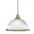 Searchlight American Diner Pendant Light - Antique Brass - Clear Glass