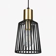 Bird Cage Black and Gold Frame Pendant Light
