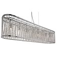 Searchlight Elise 8 Light Oval Ceiling Pendant - Chrome - Clear Crystal Drops