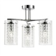Endon Alda Mirrored Chrome Ceiling Fitting with Beaded Glass Shades - 3 Light