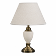 Malham Small Classic Table Lamp with Matching Shade - Cream & Antique Brass