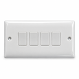 Convex Slim White 10AX 4G 2W Switch Plate with Link Leads