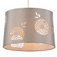 Lacy Bloom Stencil Silver Grey Ceiling Light Lamp Shade - 30cm - Shade Only