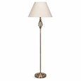 Kingswood Barley Twist Traditional Floor Lamp - Antique Brass with Cream Shade