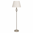 Queenswood Traditional Barley Twist Silver Floor Lamp with Ivory Linen Shade