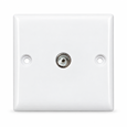 Convex Slim White 1G TV Socket
