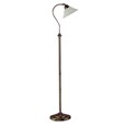 Searchlight Adjustable Floor Lamp - Marble Glass Head - Antique Brass
