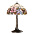 Lily Medium Tiffany Style Stained Glass Table Lamp with Antique Metal Base