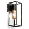 Hobart Modern Matt Black Cage Metal Vintage Wall Light