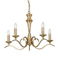 Endon Kora Chandelier Pendant - Antique Brass - 5 Light