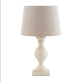 Endon Marsham Wooden Table Lamp with Ivory Linen Shade