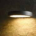 Patilo Solar Rechargeable Outdoor Disc Wall Light - Black