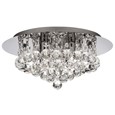 Senza Chrome & Crystal Ball Droplets Ceiling Light - 4-Light Flush Mount