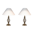 Kingswood Barley Twist Antique Brass Table Lamps (Pair)