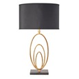 Endon Vilana Antique Gold Leaf Table Lamp - Black Shade