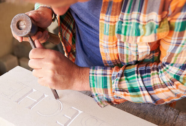 Photo of Headstone masonary grid for panel