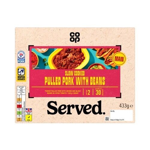 MAN 101668 004 5000129400229 P0526 Served Mexican Slow Cooked Spicy Pulled Pork with Beans 433g ID 36128