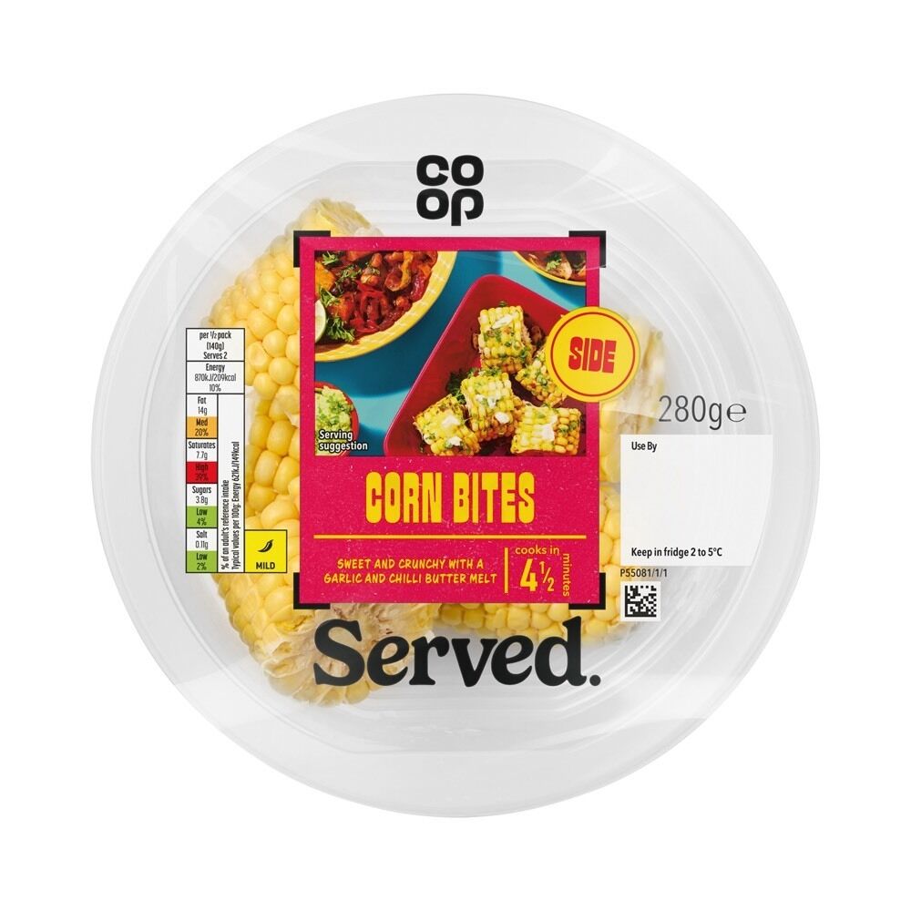 MAN 101668 017 5000129400700 P0526 Served Mexican Corn Bites with Garlic and Chilli Butter 280g FILM ID 36155