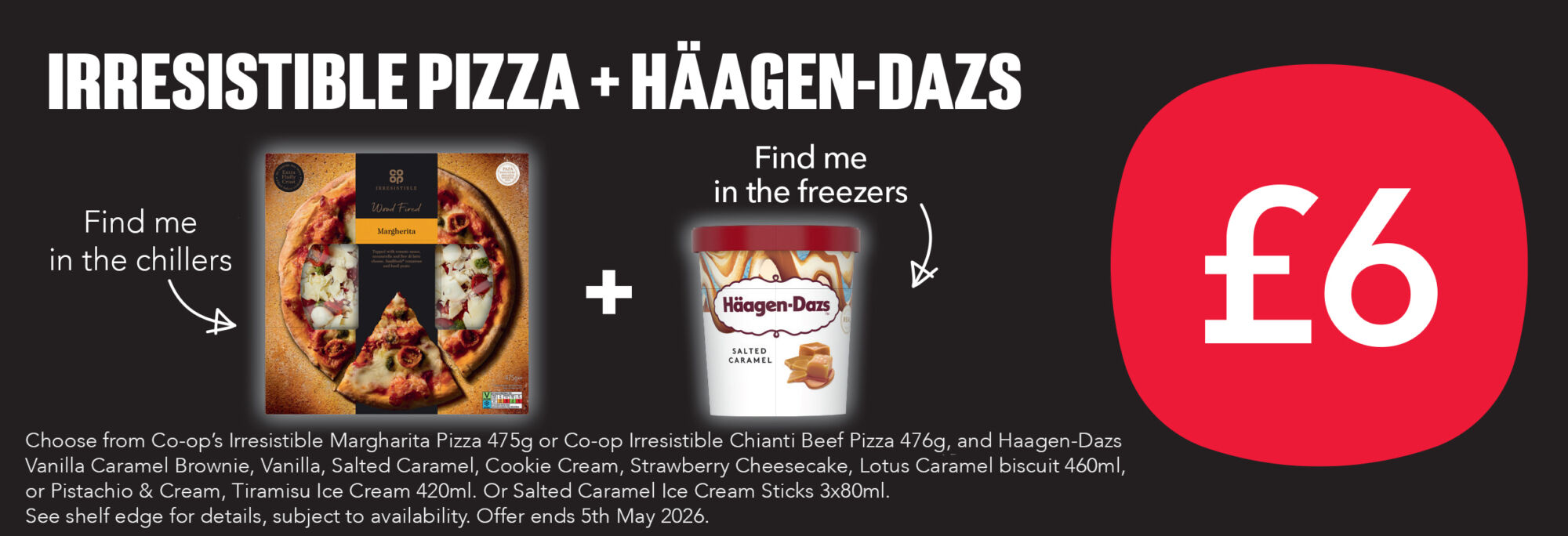 Haagen dazs and pizza slider