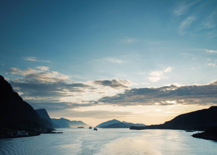 Early sail into Olden Norway