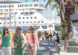 Guests ashore in Cadiz Balmoral in background 1